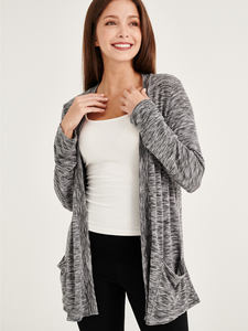 Cárdigan largo gris informal para mujer de Ilese, superventas, suéter de punto básico, Chaqueta con bolsillo para invierno - Product Image 4