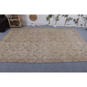 Vintage Beige Laine Patchwork Tapis Grande Surface 6x9ft Turc Décor Rectangle Couloir Motif pour Chambre Sol Latex pour Lit - Product Image 3