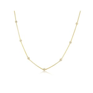 Zircon Pave Beaded Necklace 925 Sterling Silver 14K Chapado en oro Joyería delicada Regalo para su collar de dama de honor Elegante - Product Image 4