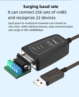 Cable Adaptador Convertidor de Puerto Serie USB a RS422 RS485 DTECH de 0.5m 1.5 pies Compatible con Windows 10 8 7 XP