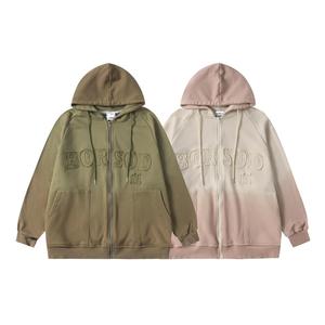 เสื้อฮู้ดดี้ผ้าฟลีซคอตตอนแห้งเร็วทรงหลวมโอเวอร์ไซส์แบบเรียบมีลายนูน สไตล์ใหม่สำหรับฤดูหนาว  รับสั่งทำได้  สำหรับผู้ชายและผู้หญิง - Product Image 3