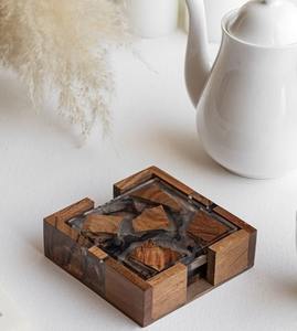 Walnut Coasters Resin Coaster Tabletop <b>Wood</b> <b>Placemats</b> Coaster for - Product Image 2