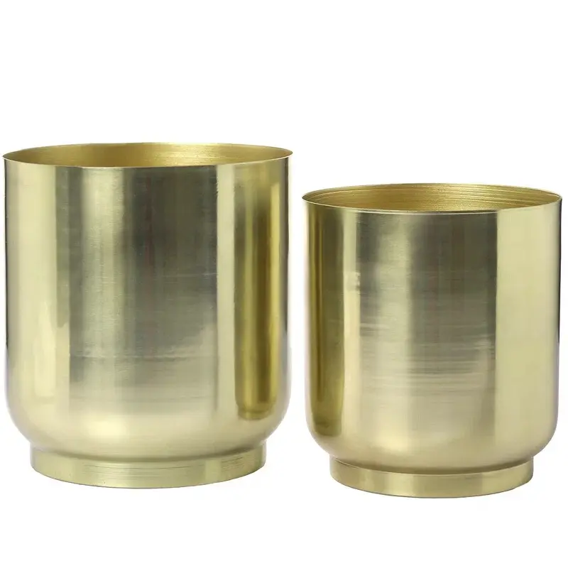 Comprar em preços baixos elegantes atraente 2-pçs metal latão-tom de acabamento conjunto de planejadores para decoração de casa ou espaço de escritório