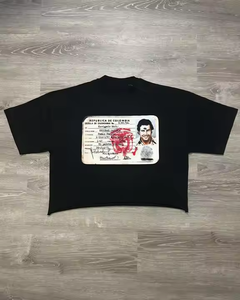 Heavyweight 270gsm Oversized Cotton Tshirt for <b>Men</b> Boxy Fit Drop Shoulder <b>Cropped</b> <b>Top</b> 100% Knitted Fabric Formal Style - Product Image 1