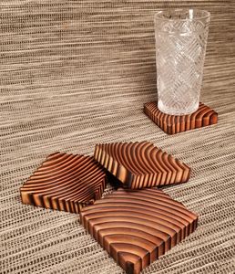 Posavasos BEAUT Venta caliente Tabla de queso SBH Posavasos de madera Respetuoso con el medio ambiente Grabado personalizado Posavasos de madera de acacia de nogal Taza de té - Product Image 4