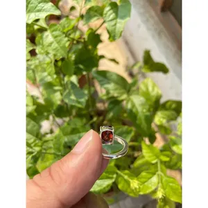 925 <b>Silver</b> Natural Red Garnet <b>Ring</b> with Topaz Fine Jewelry for <b>Men</b> Every Day Wear Platinum Cut Gemstone <b>Ring</b> - Product Image 5