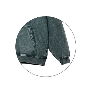Sudaderas con capucha lavadas con ácido personalizadas al por mayor, forro polar de algodón cortado y cosido, ropa informal ajustada para sudaderas con capucha lavadas con ácido - Product Image 6