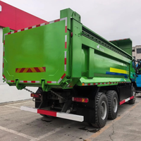 Экономичные подержанные самосвалы (90% новые) Green Howo 6x4 для тяжелых горнодобывающих работ, дизельные, с левым/правым рулем