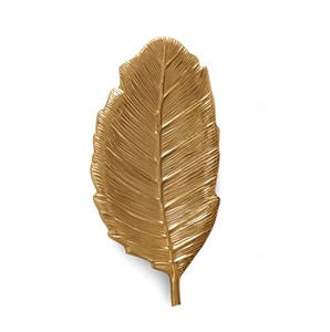 Dernier design Plateau décoratif en métal plaqué or en forme de feuille Hôtel Mariage Restaurant Maison Carton standard Emballage classique - Product Image 1