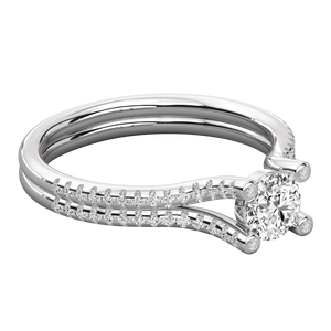 Bague solitaire en or 14 carats pour femmes avec diamant cultivé en laboratoire - Product Image 4