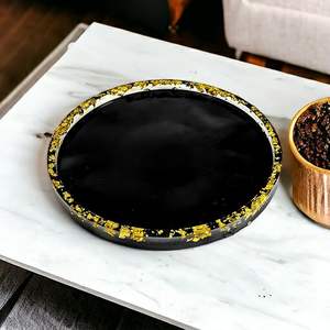 Plateau de service à 3 niveaux en résine décorative de créateur, fabriqué à la main et personnalisé de qualité supérieure, ensemble de sous-verres pour la maison et les restaurants de l'Inde - Product Image 1