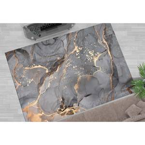 Tapis imprimé marbre gris et or : luxe moderne pour la maison, avec tapis à poils doux - Product Image 1