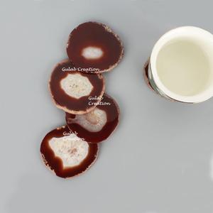 ชุดจานรองแก้วทำมือจากเรซิ่นอาเกตธรรมชาติ ลายเพ้นท์มือ หลากสีสัน สำหรับตกแต่งบ้าน สำนักงาน หรือเป็นของขวัญ - Product Image 5