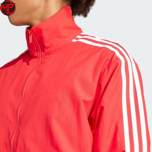 Red <b>Men's</b> Track <b>Jacket</b> Stand Collar Zip Up Sweatshirt Three Stripe <b>Long</b> Sleeve Sports <b>Jacket</b> Outerwear Custom Teamwear - Product Image 5