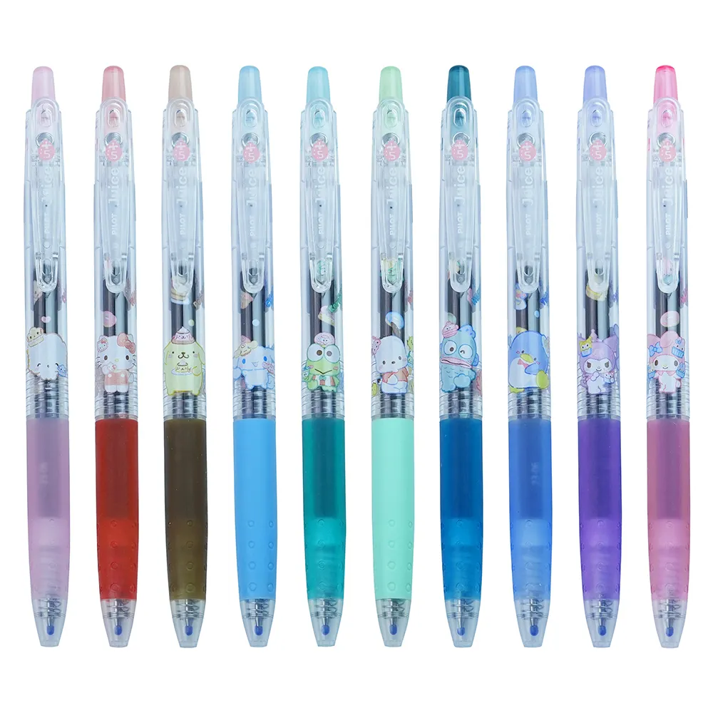 ForPilot Juice Sanrio co-branded limited edition 0.5mm gelpen Hello Kitty Cinnamoroll Kuromi Melody Pom Pom Purin five-color set