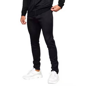 Chándal para correr de terciopelo con logotipo personalizado y bordado para hombre, conjunto de carga de manga larga de algodón 100% ajustado, transpirable para adultos - Product Image 2