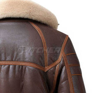 เสื้อแจ็คเก็ตหนังแกะบุขนแกะสำหรับผู้ชาย เสื้อคลุมหนังสำหรับฤดูหนาว อุ่นสบาย บุขนสัตว์ เป็นมิตรกับสิ่งแวดล้อม น้ำหนักเบา กันลม สวมใส่สบาย - Product Image 3