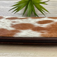 Tas Kulit Sapi Cowgirl Cow Hide, Tas Selempang Wanita Ukuran Besar dengan Ritsleting, Tas Tote Berbulu Sapi, Tas Messenger, Tas Tangan