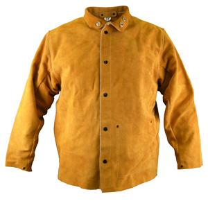 Veste de travail de soudage en cuir de vache fendu résistant aux flammes de haute qualité pour hommes et femmes vêtements de sécurité - Product Image 1