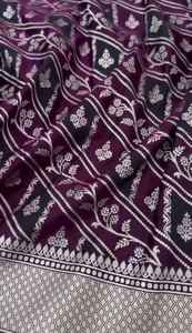 Sari de Satén de Seda Banarasi Mashru - Ropa Tradicional para Fiestas con Protección Solar y Secado Rápido, Tela Suave y Fluida de Banaras - Product Image 5