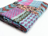 Patchwork réversible Vintage Kantha couette/couvre-lit Kantha