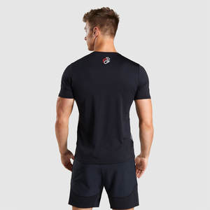 T-shirts de sport à manches courtes pour hommes, 100% polyester, logo personnalisé, solides, fitness, séchage rapide, personnalisés, vierges, tricotés, 200g - Product Image 4