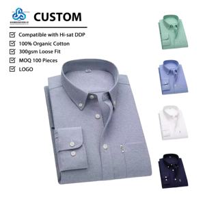 <span class=keywords><strong>เสื้อ</strong></span>เชิ้ตแขน<span class=keywords><strong>ยาว</strong></span>แบบคลาสสิก ดีไซน์เรียบง่าย ผ้าอ็อกซ์ฟอร์ด ป้องกันขนร่วง  รับสกรีนโลโก้ตามแบบ - Product Image 1