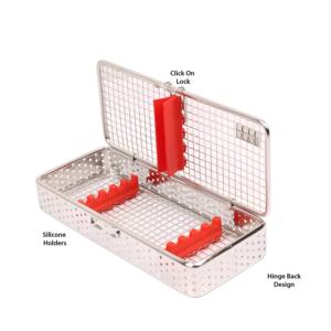 Caja de esterilización de malla de microalambre de alta calidad, bandeja fina de acero inoxidable para instrumentos dentales y quirúrgicos, fuente de alimentación Manual - Product Image 1