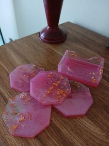 Beautiful Handmade 5mm Resin <b>coaster</b> Set <b>Heat</b> Resistant Feature for Home Decoration Crafted Durable Material Suitable for - Product Image 2
