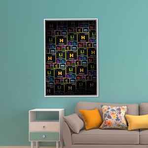 Elegant Modern Canvas Print: Chemical Art & Periodic Table Design,White <b>Framed</b> - Product Image 1