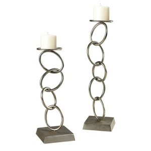 Bougeoir personnalisé pour fêtes de mariage et de fiançailles Décoration Bougeoir à pilier en métal et aluminium - Product Image 2