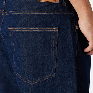 Vente en gros de jeans en denim de style nouveau pour la saison 2025/26, vente chaude, denim brut bleu marine avec logo brodé, coupe ample, jeans pour hommes - Product Image 6