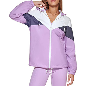 Chaqueta cortavientos personalizada OEM con cremallera completa para hombre, chaqueta cortavientos de secado rápido impermeable de manga larga con capucha para deportes al aire libre Ronpex - Product Image 2