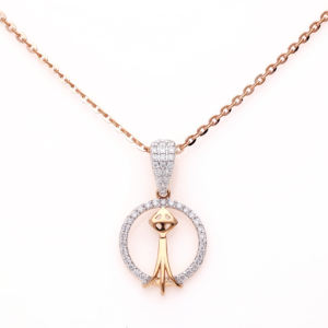 Collier pendentif chat en or rose et diamants de luxe pour femmes, bijoux fins - Product Image 1