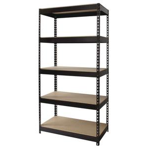 Alera 26110 Estantería de acero de 5 estantes, 36 pulgadas. X 18 Pulgadas X 72 Pulgadas Estante de pie con estantes de aglomerado - Negro - Product Image 2