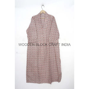 Vestido Largo Bohemio Floral de Algodón 100% Puro, Cómodo, Suave, Fácil de Lavar, Estampado Indio, Ropa de Verano Moderna y Elástica - Product Image 3