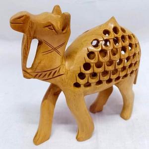 Bonito camello de madera indio de tamaño mediano con camello de madera recortado para decoración del hogar Idea de regalo de Navidad - Product Image 3