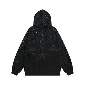 Venta caliente Nueva llegada Sudaderas con capucha de diamantes de imitación para hombres Estilo único Sudaderas con capucha de diamantes de imitación transpirables en el mejor material - Product Image 2