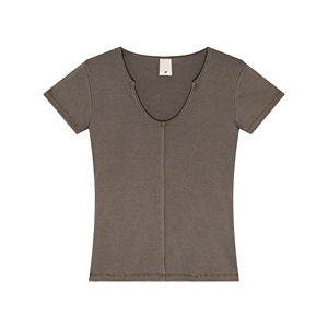 เสื้อสตรีทแวร์สไตล์ยุโรป-อเมริกันสำหรับผู้หญิงเสื้อเข้ารูปแขนสั้นคอวีลึกสไตล์สาวเผ็ดร้อนสำหรับฤดูร้อน - Product Image 1