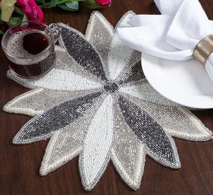 ที่รองจานลูกปัดทรงกลมทำด้วยมือสำหรับโต๊ะอาหารของตกแต่งคริสต์มาสงานเลี้ยงสังสรรค์ในครอบครัว - Product Image 6