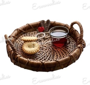 Bandeja de mimbre ecológica natural bandeja de mesa de centro elegante multifuncional para bandejas de almacenamiento de cocina y sala de estar - Product Image 2