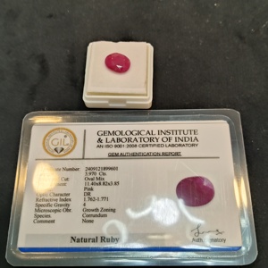 Pierre de rubis naturelle non traitée, gemme ovale rouge brillant pour bague pendentif ou bijoux cadeaux - Product Image 3