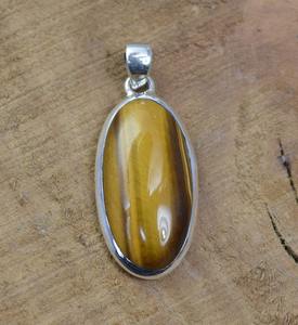 Cadeau de mariage parfait pour l'amour 925 pendentif en pierre précieuse oeil de tigre en argent Sterling pour les filles avec 925 bijoux pendentif estampillé - Product Image 2