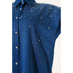 Tunique ornée de pierres d'épaules Ensemble 2 pièces Indigo TR Origin S/M - Product Image 2