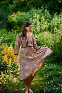 Robe Bohème Nouvelle Molly Imprimée à la Main en Coton Pur Vêtement Casual d'été pour les Vacances - Product Image 4