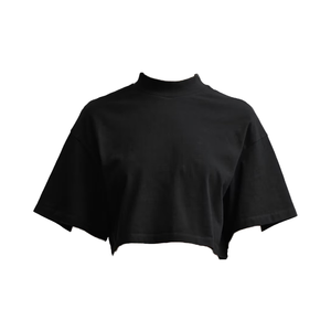 Camisetas Básicas para Mujer con Logotipo Personalizado al por Mayor, Ropa de Gimnasio, Camisetas de Verano, Tops Cortos Negros de Manga Corta, Camisetas Ajustadas - Product Image 3