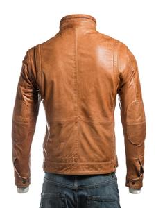 Veste en cuir de course automobile personnalisable directe d'usine pour hommes en peau de mouton de haute qualité avec fermeture à glissière à col montant conception personnalisée - Product Image 6