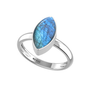 925 bague en argent Sterling lunette réglage arc-en-ciel pierre de lune pierres précieuses mélange formes classique fête de mariage à la mode unisexe - Product Image 3