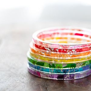 PROJECT Bijoux Résine Acrylique Bracelet Bracelet Exagéré Éblouissant Multicolore Large Irrégulier Carré Acrylique Bracelets pour - Product Image 1