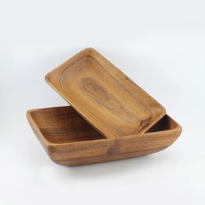 Ensemble de bols en bois pour décoration de maison et de restaurant, ensembles de bols en bois d'acacia naturel fabriqués à la main pour les décorations de salle à manger - Product Image 2